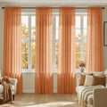 MIULEE Fall Orange Sheer Curtains 72 Inches Long 4 Panels 42 x 72 Inches | by MIULEE