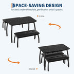 Dining Table for 4, 3-Piece Kitchen Table Set for 4 - Image 2
