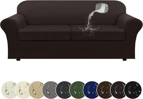 100% WaterproofCouch Cover 3-Piece Set Striped Sofa Slipcovers by Pfrstuv
