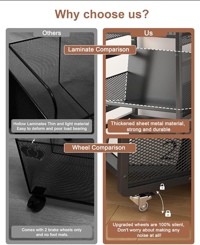 UMDONX Book Cart Heavy Duty Double-Sided - Image 8