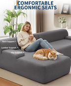 PeakPursuit Oversized 108" Corduroy Cloud Sectional, Left-Facing Chaise - Image 4
