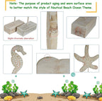 3pcs Wood Handmade Beach Nautical Style Figurines Starfish/Conch/Seahorse - Image 6