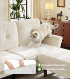 Welzona Sofas for Living Room, Midcentury Modern Small Sectional Couch - Image 9