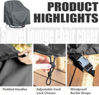 Outdoor Swivel Lounge Chair Cover 2 Pack, Waterproof Heavy Duty Outdoor Chair - Image 3
