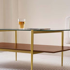 LumFurn X-Large Rectangle Glass Coffee Table, Mid-Century Modern Design - Image 8