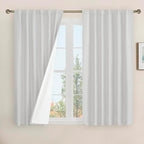 100% Blackout Linen Curtains 48 Inch Length by LAMIT
