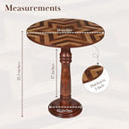 Handcrafted Round Coffee Table for Living Room – 18x21.5 Inch Wooden End Table - Image 3