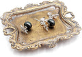 Funly mee Small Antique Trinket Dish Vintage Gold Metal Jewelry Tray, Ring by Funly+mee