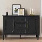 FansaFurn Black Storage Cabinet, Mid-Century Buffet Cabinet - Image 4