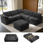 Upgrade Boneless Couch with Storage, Extra Deep&High Seat Modular Sectional by Unknown