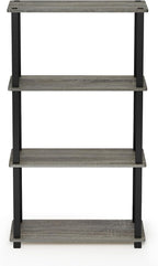 Furinno TURN-S-TUBE Storage Shelves, 4-Tier Book Shelf, Corner Shelf, Toolless - Image 4