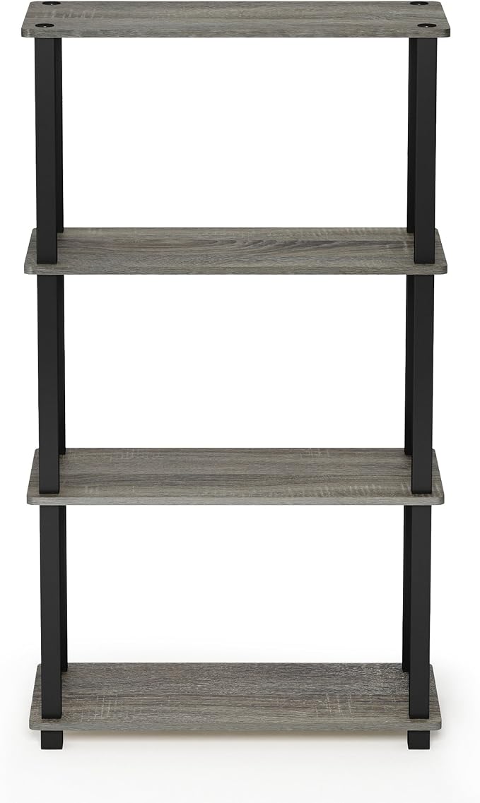 Furinno TURN-S-TUBE Storage Shelves, 4-Tier Book Shelf, Corner Shelf, Toolless - Image 4