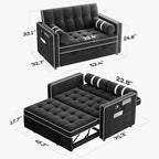 Marsail 3-in-1 Convertible Futon Sleeper Sofa Bed, Pull Out Couch - Image 2