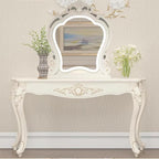 Victorian Style White Console Table, Vintage Entryway Foyer Narrow Sofa Table - Image 2