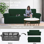 Easy-Going Stretch Oversized Loveseat Couch Covers Washable Dark Green | - Image 4