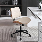 Home Office Chair No Arms with Wheels, Adjustable Height Small Desk Chair - Image 4