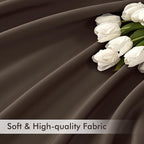 MIULEE Chocolate Brown Back Tab Blackout Curtains 52x90 Inch Long 2 Panels | - Image 6