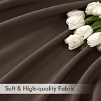 MIULEE Chocolate Brown Back Tab Blackout Curtains 52x108 Inch 2 Panels Set | - Image 6
