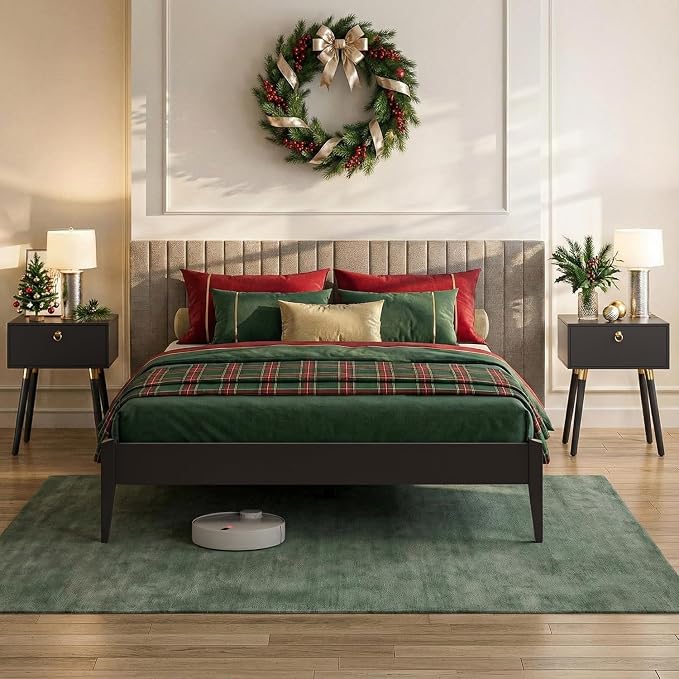 Bme Dinkee Queen Platform Bed Frame Wood 15 Inch by Bme