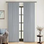 MIULEE Grayish Blue Pinch Pleated 100% Blackout Linen Curtains 40x90 Inches | by MIULEE