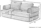 HANXIN 80 Inch Convertible Sleeper Sofa Bed, High Back Plush Corduroy Folding - Image 3