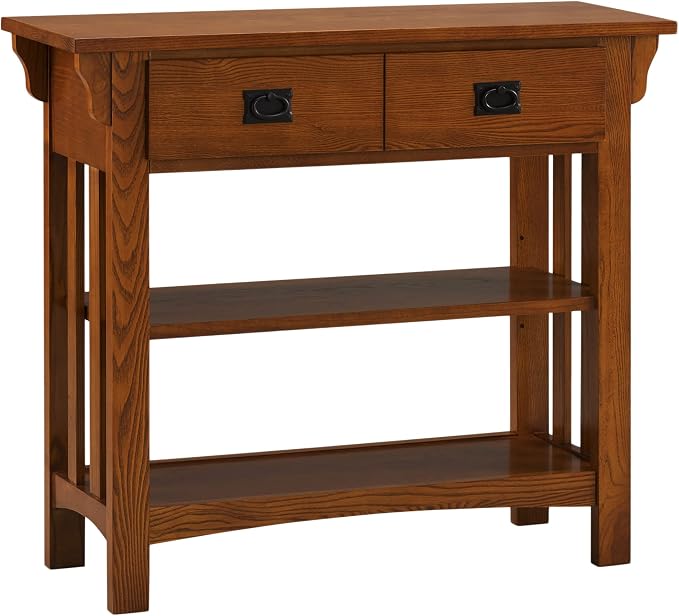 Leick Home Mission Impeccable Bookshelf, Solid Wood, 2 Drawers, 2 Shelves by LeickFurniture