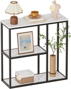 WOHOMO Console Table, 12 Inch Narrow Entryway Table by WOHOMO