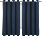Blackout Curtains 52 x 63 inch/Navy Blue Curtains Set of 2 Panels/Thermal - Image 2