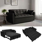 65 Inch Convertible Sleeper Sofa, 3-in-1 Sleeper Loveseat - Image 3