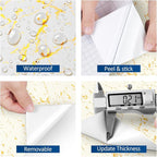 FunStick 24"x200" Off White and Gold Marble Peel and Stick Wallpaper Self - Image 5