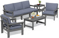 SERWALL HDPE Patio Furniture Set, 7-piece Outdoor Sectional Sofa Set, All by SERWALL