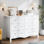 VINGLI White Dresser 6 Drawer, Wood Dresser Chest of Drawers, Clothes Dressers - Image 8