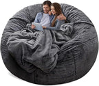 YudouTech（No Filler Bean Bag Chair Cover Without Filler, Big Round Soft Fluffy by YudouTech