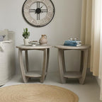 COZAYH Set of 2 Rustic Farmhouse End Tables - Image 7