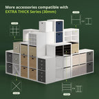 Furinno Cubicle Book Shelf, 5-Cube Bookshelf, Extra Thick Horizontally & - Image 4