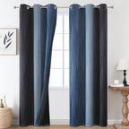 Navy Blue and Black Ombre Blackout Curtains by ESTELARTEXTILER