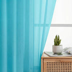 Sheer Curtains 63 Inch Length 2 Panels Set - Image 6