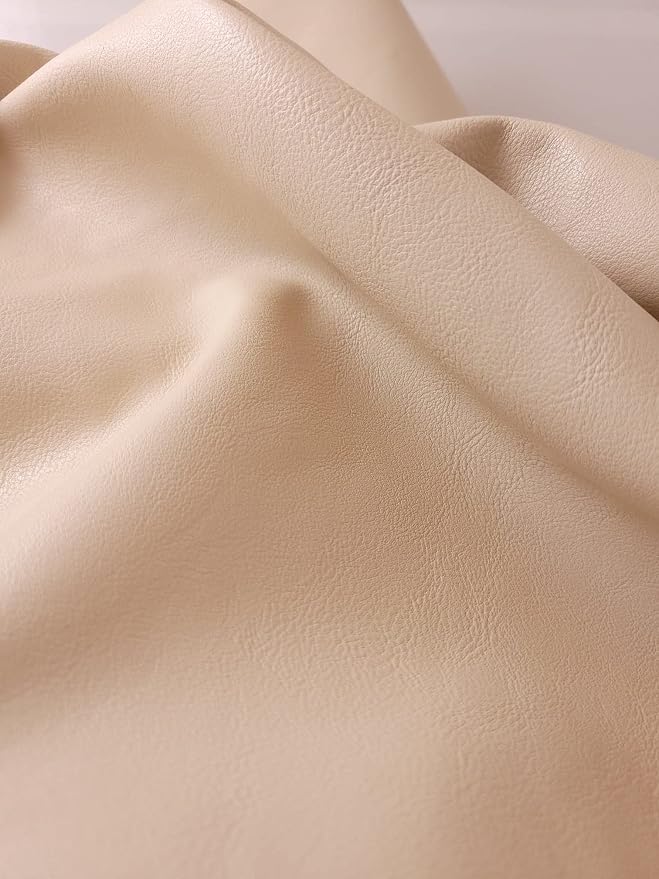 Bone Offwhite Soft Faux Vegan PU Leather Fabric Sheet by The Yard Synthetic by NATLeathers