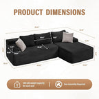 Hobestluk Modular Sectional Sofa Couches L-Shape Couch 3 Seat Modular Sofa - Image 2