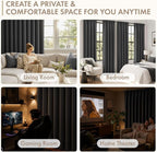 MIULEE 4 Panel Set Short Bedroom Blackout Curtains 54 Inch Long Grey | Thermal - Image 4