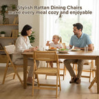 Furlide Rattan Folding Chair, Modern Mid Century Dining Chair Set of 1 - Image 6
