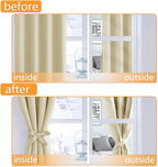 Blackout Curtains for Bedroom, Light Beige, 52 x 84 Inch, 2 Panels | Thermal - Image 4