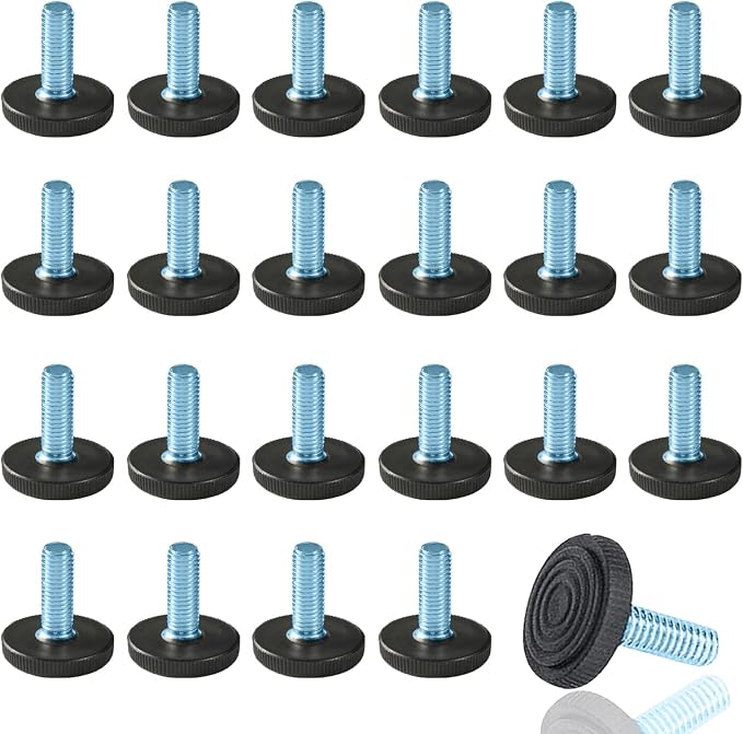WAFJAMF 24 PCS M6 Thread Adjustable Furniture Levelers Screw in Threaded by WAFJAMF
