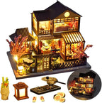 TOPBSFARNY Miniature Wooden Dollhouse Japanese House DIY Doll House Kit Villa - Image 8