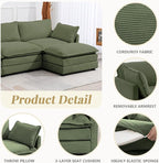 112'' Sectional Modular Cloud Couch, Oversized L Shaped 3 Seat Sofa - Image 4