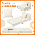 MeMoreCool Folding Sofa for Kids, Corduroy Fold Out Futon Chair, Small Foldable - Image 5