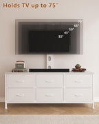 TV Stand with Mount, Fabric Dresser with 6 Drawers - Image 7