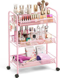 TOOLF 3 Tier Rolling Cart Pink by TOOLF