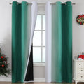 Green and Greyish White Blackout Curtains 42Wx84L 2 Panels | Ombre Curtains by ESTELARTEXTILER