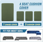 H.VERSAILTEX Sectional Couch Covers 4 Pieces Sofa Seat Cushion Covers L Shape - Image 8